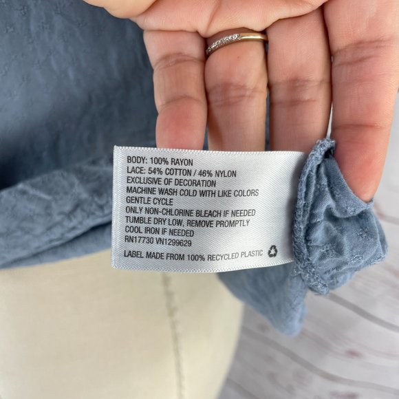 Knox Rose Women's Blue Embroidered Yoke Tank Top Size XS - Picture 7 of 11